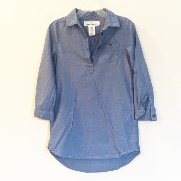 Girls Denim Tunic Sz 4-5T Jean Top Chambray Pullover Top - Picture 1 of 7